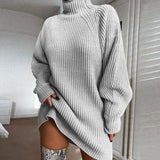 Winter High Collar Women Sweaters Long Sleeve Casual Sweater Knitted Jumpers Sweater pullover women oversized