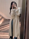 Elegant High Waist Split New Chic Unique Beautiful Knitted Sweater Dress Women Autumn Winter Sweater Outer Dresses