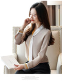 OL office Women Tops and Blouse Vintage Long Sleeve Chiffon Tops Blusas Mujer De Moda 2022 Elegant Autumn