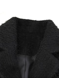 Autumn Winter Extra Long Black Thickened Warm Wool & Blends Coat for Women Double Breasted Fashion New in