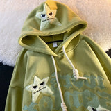 Wool Sweatshirt Women 2023 Embroidery Letter Pullover Y2K Hoodies Women Street Five-pointed Star Niche Trend Loose Men