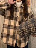 Thick Women Plaid Shirts Korean Winter Warm Fleece Button Up Tops Vintage Turn Down Collar Loose Casual Woolen Female