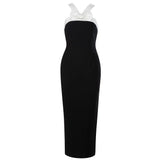 Spaghetti Strap Bandages Dress 2022 New Women Sexy Bow Patchwork Clothes Club Party Celebrity