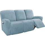 2 3 Seater Velvet Recliner Sofa Cover Elastic Split Design Relax Sofa Slipcover Solid Lounge Armchair Covers With Side