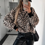 Women Autumn New Long Sleeve Love Tops Shirts Elegant Crew Neck Long Sleeve Pullover Tee Fashion Striped Print Basic