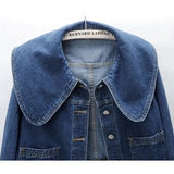 Large Collar Denim Jacket- Outfit