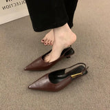 Retro Temperament Pointed Kitten And Head Sandals Women Summer 2025 New Commuter Evening Wind Single