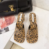 New Brand Designer Square Toe Mules Heels Slippers Sandals Women Solid High Heels Women Slides Ladies Party Sandals