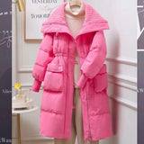 Jacket for Women Retro British Style Large Lapel Loose Casual Warm Long Coat Thicken Slim Waist Fashion Female