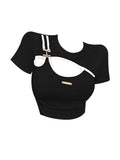 Summer Slim White Tee Tops Streetwear Gothic Harajuku Women's Hollow Out T-shirt Women Vintage Crop Top Y2K T