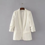 Blazer Women Suits 2020 Spring Summer Three Quarter Sleeve Thin Jacket Leisure Pink