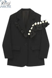 Style Woman Off Shoulder Ruffle Suits Jackets 2023 Autumn Long-Sleeved Fashionable Jacket Oversize Loose Outerwear