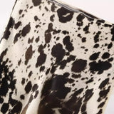 New Women's Animal Pattern Printing Silk Hystery Feeling Flute Half Skirt