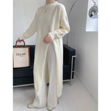 High-waisted Split New Chic and Unique Beautiful Knitted Sweater Dress Women's Fall and Winter Sweater Outside