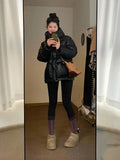 New Korean Black Gold 90% White Duck Down Jacket Women Winter Warm Thicken Hooded Coats Loose Casual Female Down