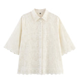 Summer's New Hollow Embroidery Shirt 2731063 Pants