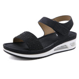 Women Sandals Summer Comfortable Breathable Wedge Sandals Women Casual Sports Sandals Women Rhinestone Face Platform