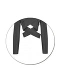 Autumn New Korean Style Fashion Grey Blazer Backless Suits Women Crop Coat Ladies Streetwear Cross Sexy Suit Jacket