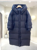 Down Jacket Women Hooded Coat 2023 Winter New Loose Girls' Jacket Thick Windbreak 90 white duck Down