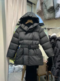 Winter Women's Down Jackets Ultra Light Warm Casual Coat Female Puffer Jacket With a Belt Plus Size Hooded Parka