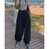 Gray Joggers Sweatpants Women Harajuku Streetwear High Waist Harem Wide Leg Pants Korean Casual Loose Sports Trousers