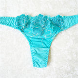 Japanese Women Panties Heavy Embroidery Floral Thongs Tanga Underwear Sexy Lingerie Seamless and G