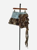 Denim Irregular Patchwork Ruffles Mini Skort- Outfit