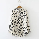 Autumn Vintage Leopard Print Buttons Shirt Top Women Elegant Fashion Long Sleeve Blouse Lady Loose Casual All-match