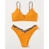 Bikini Set Women Swimwear Push Up Swimsuit Top Solid Bottom Print Brazilian Biquini Bathing Suit Swim Wear