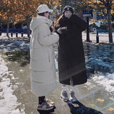 Solid Color Long Straight Winter Coat Casual Women Parkas Clothes Hooded Stylish Winter Jacket Female