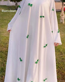Eastern Arab Women's 2025 New Dubai Abaya Loose Flare-Sleeve Bow