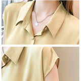 Women Shirt OL Professional Shirts Work Clothes Summer Short Sleeve Blouse Button Up White Shirt New Fashion Womens
