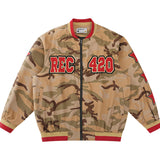 Women Letters Embroidery Camouflage Jacket American Vintage High Street Loose Stand Collar Tooling Jackets Baseball Uniform
