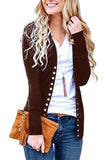 Solid Color V-neck Long Sleeve