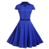 Summer Casual Dress Vintage Rockabilly 50's Women Jurken Party Swing Vestidos Black Red Pinup Short Audrey Hepburn