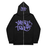 Zipper Hoodies Minus Two Pattern Printing Solid Color Oversized Clothing 2023 New Punk Harajuku Leisure Best Selling