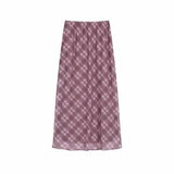 Vintage Plaid Print Maxi SkirtOutfit