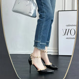 Bare Pointed Beautiful High Heels Women 2025 New Spring And Summer Willows Sexy Sandals Rivet Single Shoes