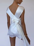 Sexy Hollow Out Bandage Women Dress White Asymmetrical High Waist Mini Dress Women Spring Skinny Fashion