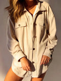 Long Jacket Women Winter Plush Coat Shirt Jacket Female Button Fleece Coat Jackets For Women