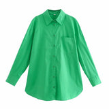 Street Fashion 14 Color Urban Women With Pocket Shirt Casual Autumn