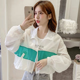 2023 Spring Summer Women's Jackets Coats Windbreaker Sun Protection Patchwork Color Zipper Thin Summer Women