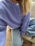 Solid Buttoned Cardigan-Outfit