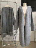 Winter Warm Knitwear Sets For Womens Elegant Turtleneck Sweater+long Knitted Jackets+wide Leg Knitting Pants Sets 2023