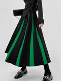 Black Patchwork Long Skirt- Outfit