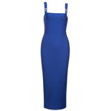 New Summer Elegant Bandages Dress Women Sexy Spaghetti Strap Club Celebrity Party
