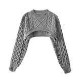 Sweater For Women Vintage Loose Casual Long Sleeve Knit Sweater Y2k Hollow Out Streetwear