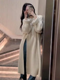 Elegant High Waist Split New Chic Unique Beautiful Knitted Sweater Dress Women Autumn Winter Sweater Outer Dresses