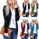 Solid Color V-neck Long Sleeve