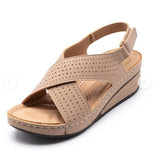 Women's Shoes Summer Women's Sandals Slope And Breathable Magic Thick Bottom Hollow Sandals Large